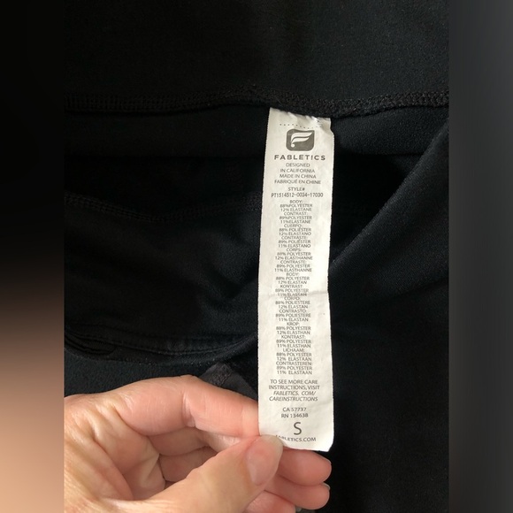Fabletics Women’s S PowerHold Amery Mid-Rise Ankle Black/Gray Leggings - VGUC! - Picture 10 of 12